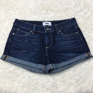 Paige Women's Jimmy Jimmy Shorts Jeans Denim Shorts Size 24 Dark Wash